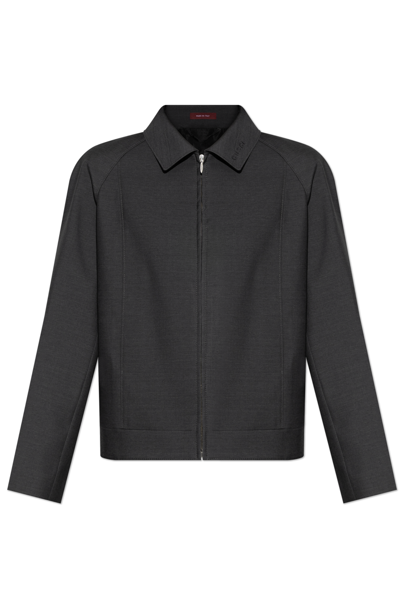 【送料&関税込】Gucci Wool Jacket With Embroidered Logo On T Gucci Wool jacket with embroidered logo on the collar